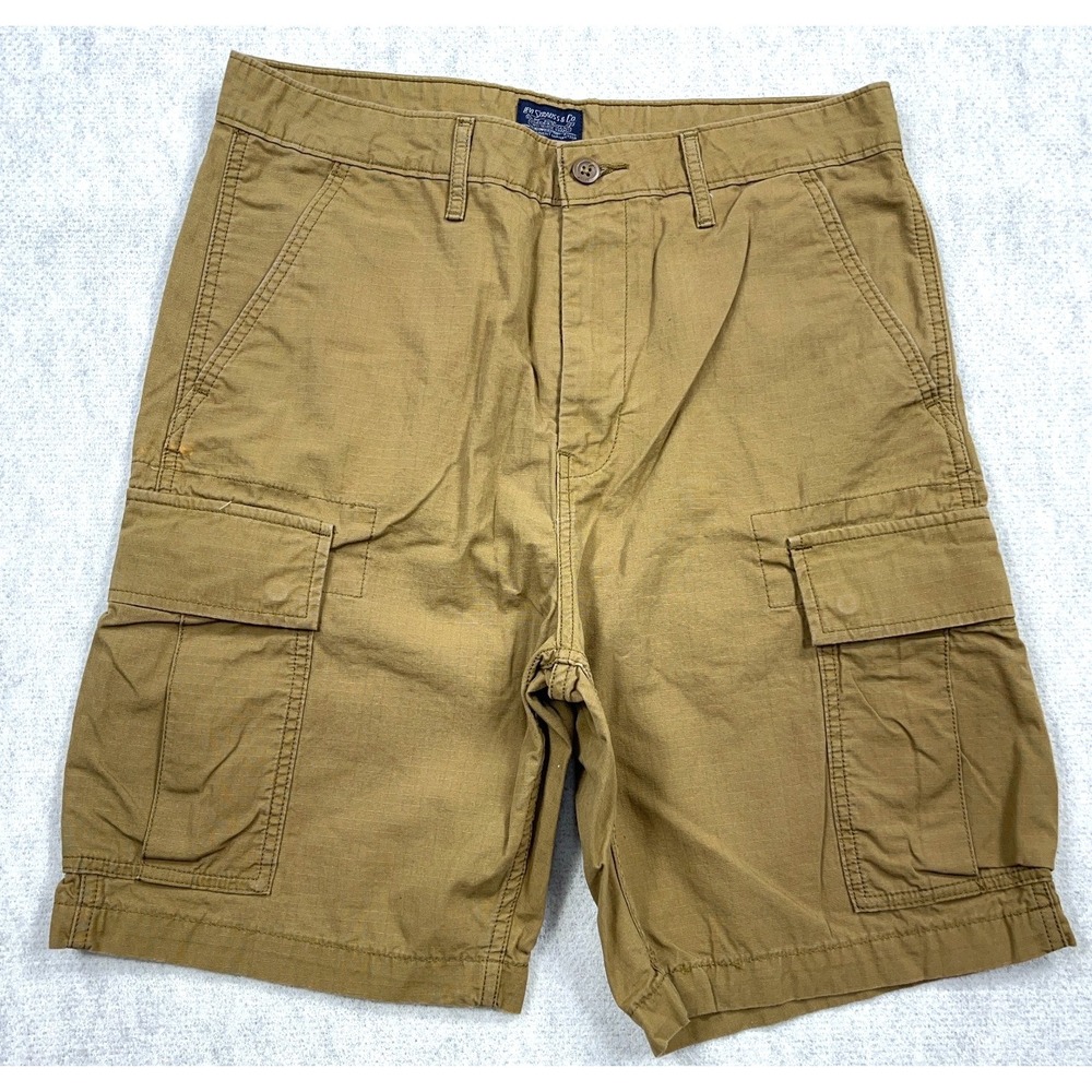 Levis Cargo Shorts Men 32 Tan Brown Rip‎ Stop Canvas Hiking Dad Adult Utility